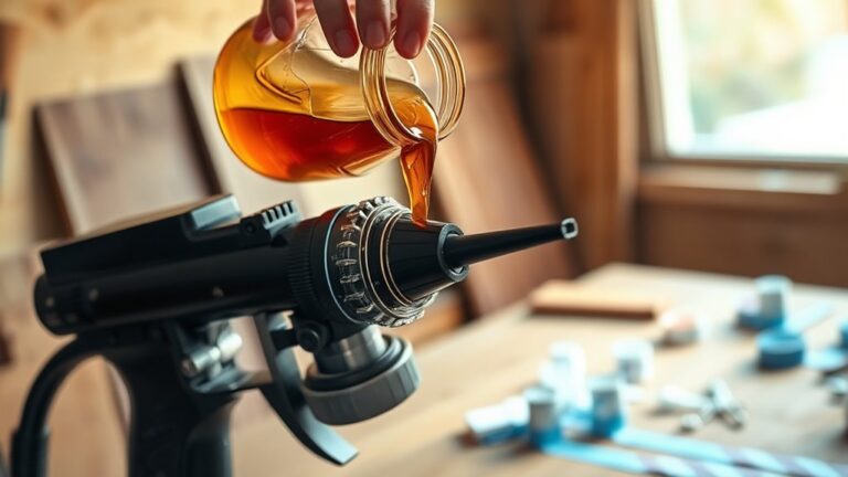 applying stain with sprayer
