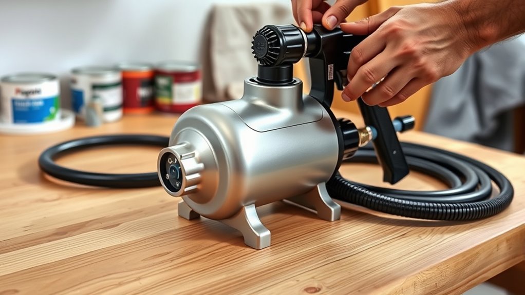 prepare and connect sprayer