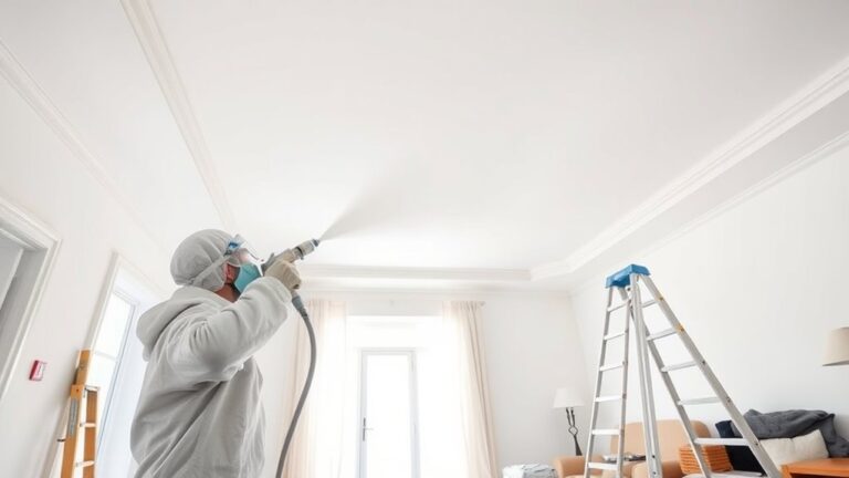spray ceiling in steps