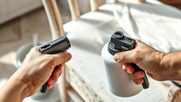 spray chalk paint application