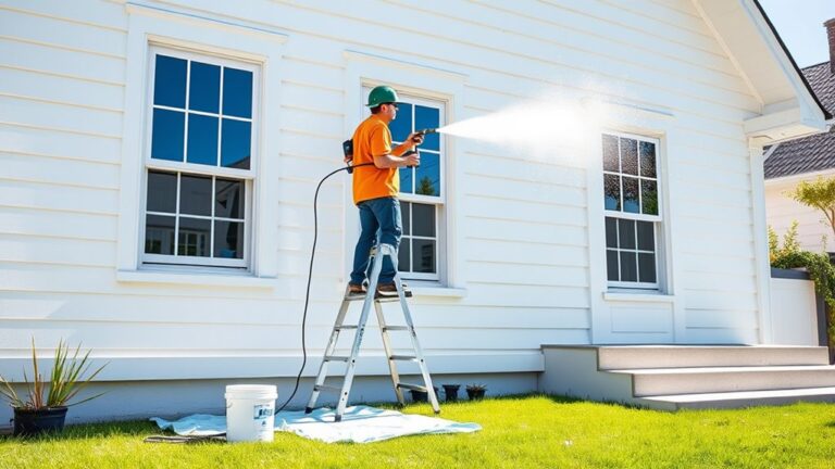 spray painted house exterior
