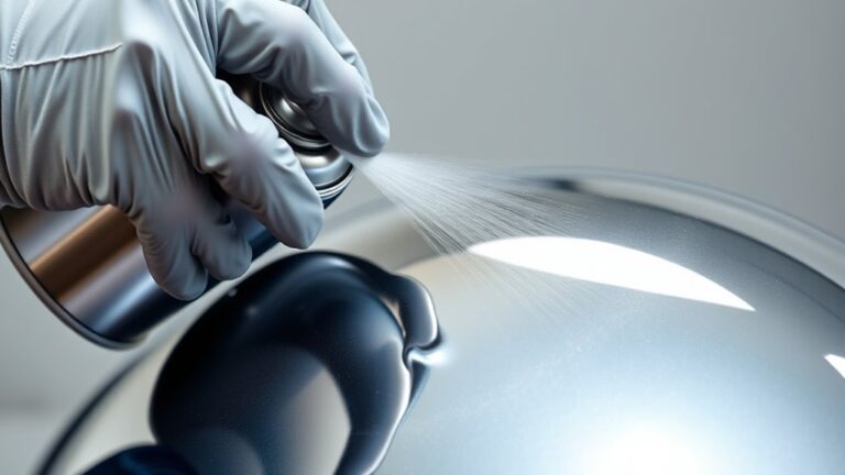 applying chrome spray paint