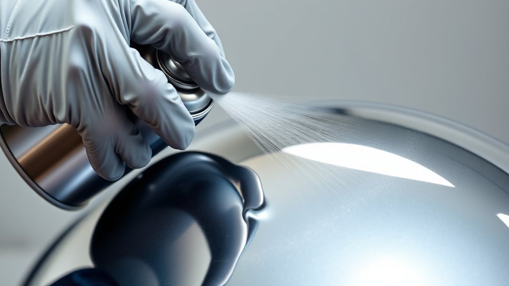 applying chrome spray paint