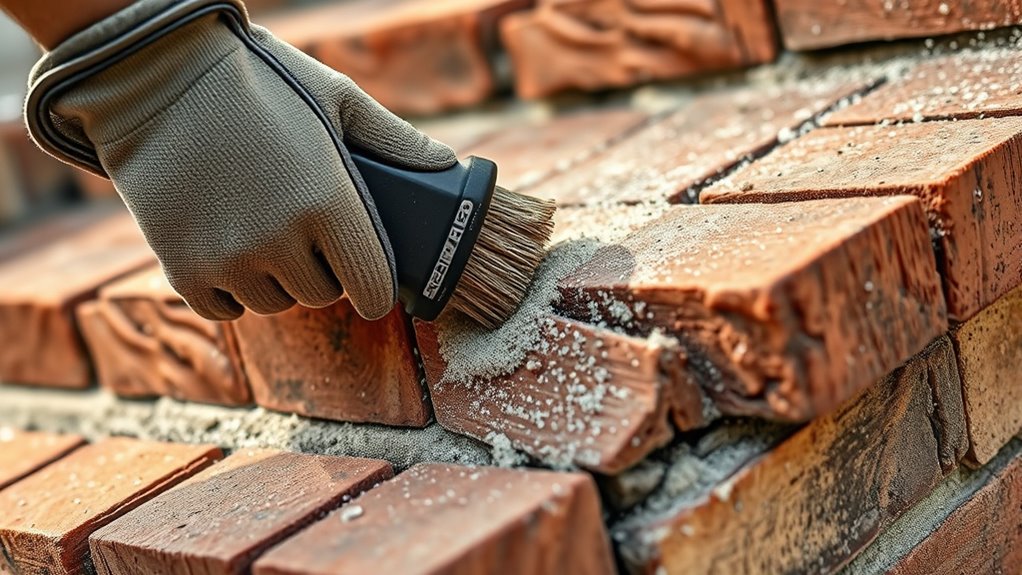 prepare brick surface thoroughly