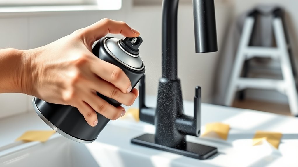 spray paint faucet step by step