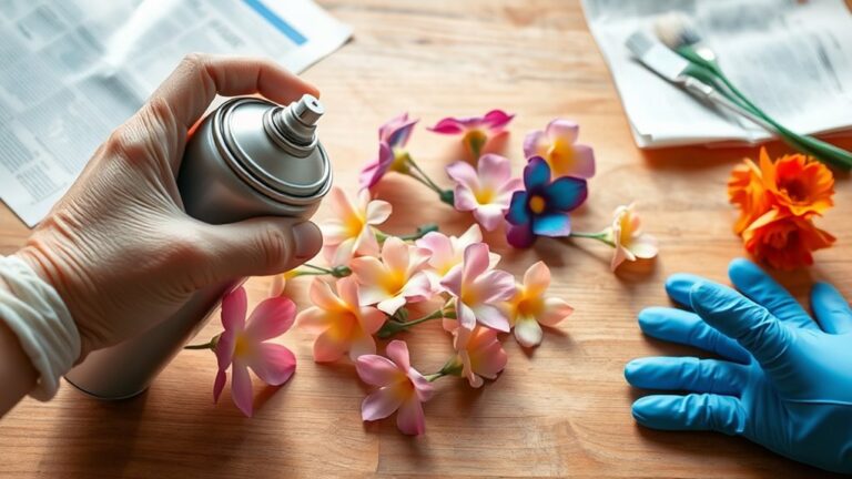 spray painting faux florals