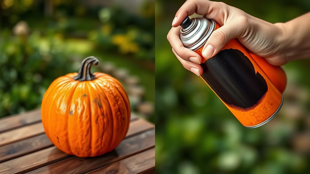 spray painting pumpkin step by step