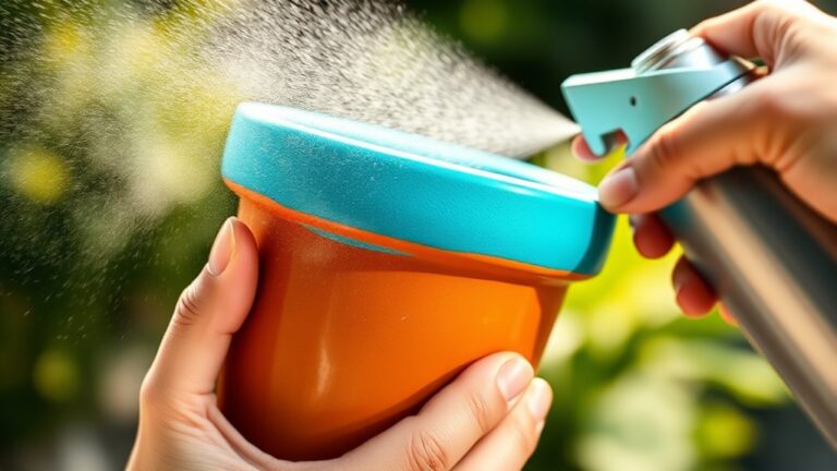 spray painting terracotta pots